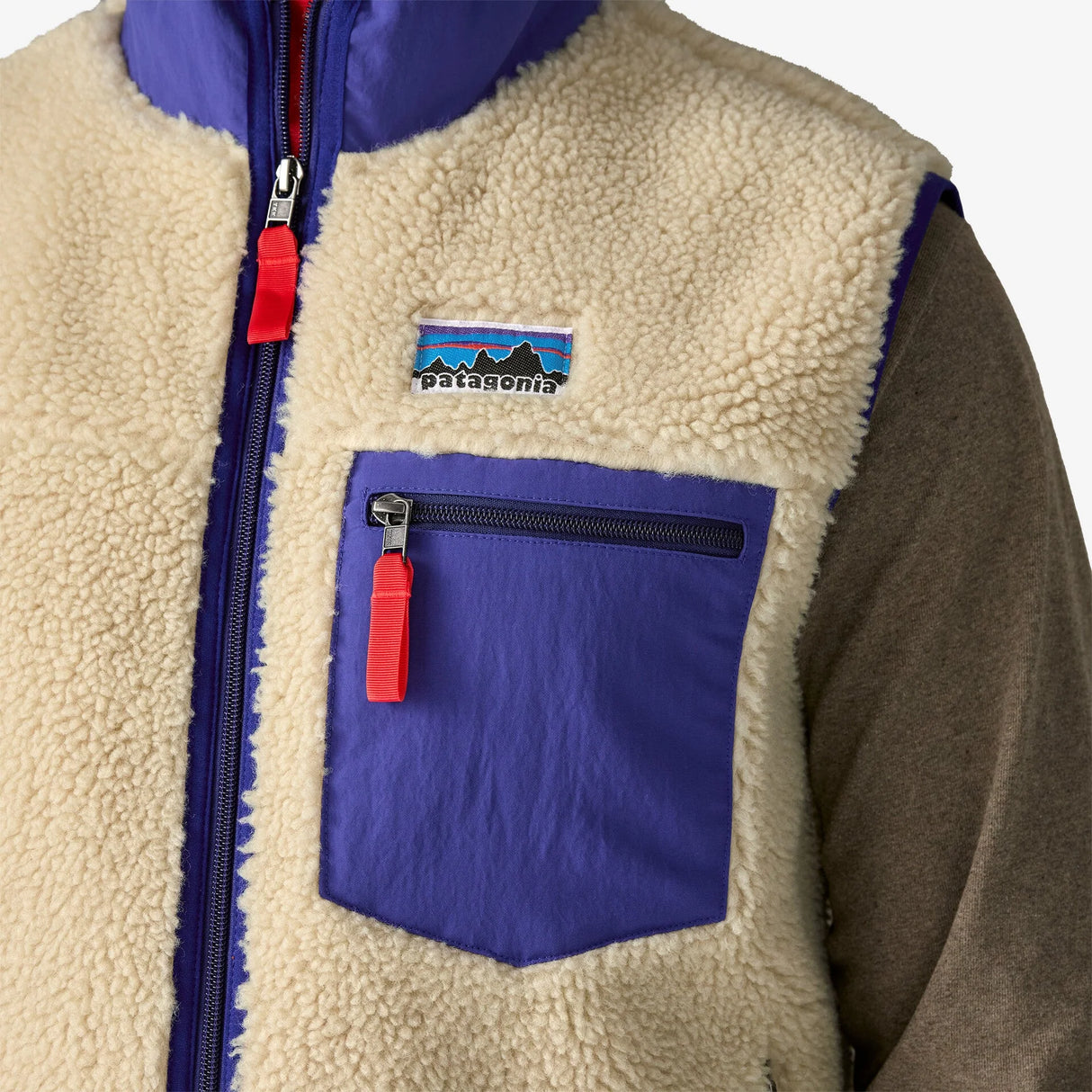 Patagonia Classic Retro-X Fleece Vest (Men's) - Dark Natural - Beige - Cream - Blue - Red