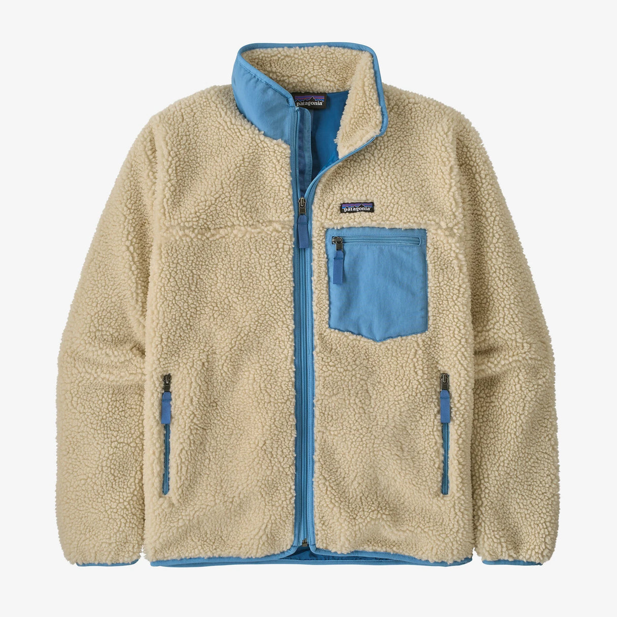 Patagonia Classic Retro-X Fleece Jacket (Men's) - Dark Natural w/Shore Blue