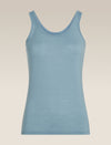 Blue tank top on a beige background - Icebreaker Merino 150 Siren Tank (Women's) - Flint Blue