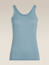 Blue tank top on a beige background - Icebreaker Merino 150 Siren Tank (Women's) - Flint Blue