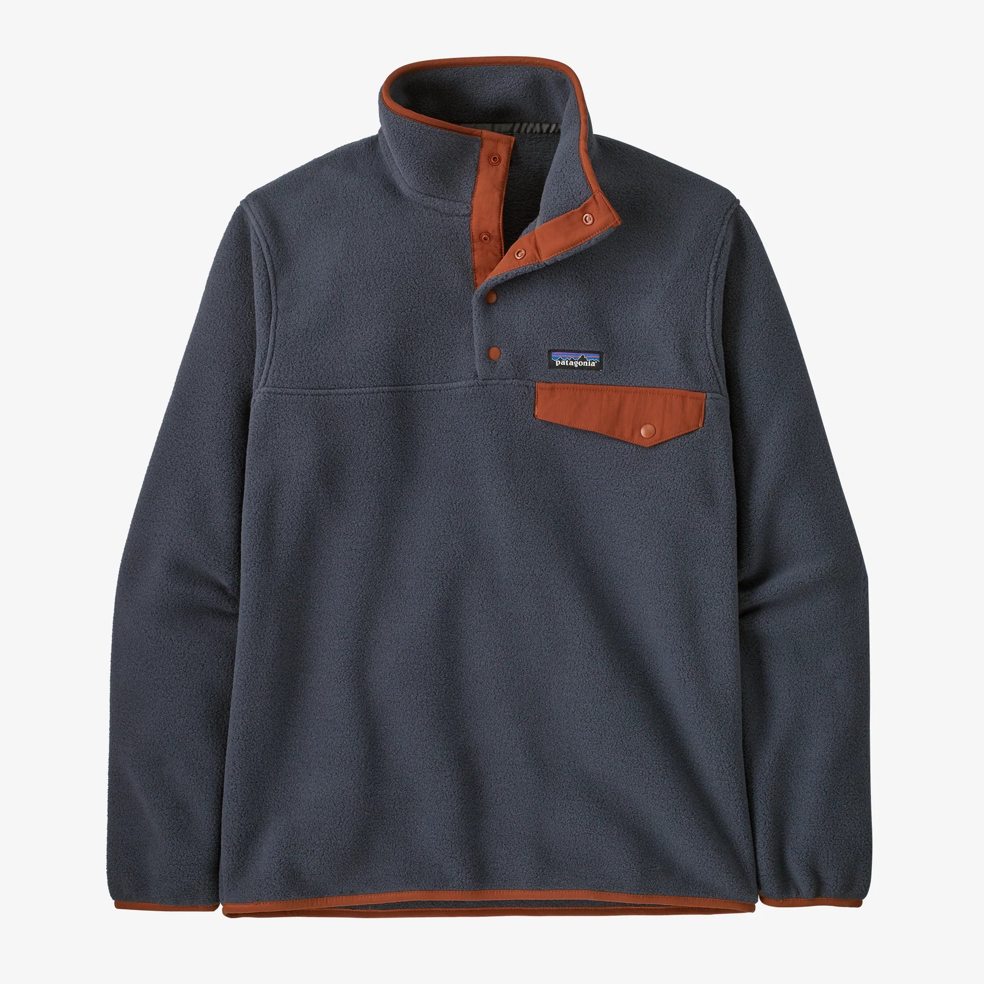 Patagonia Lightweight Synchilla Snap-T Pullover (Men's) - Smolder Blue w/Burnished Red - Find Your Feet Australia Hobart Launceston Tasmania