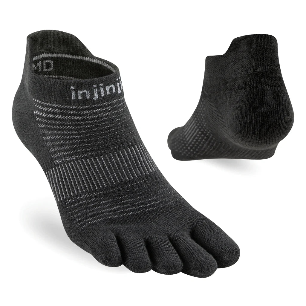 Injinji Run Original Weight No-Show Toesocks (Unisex) - Black - Find Your Feet Australia Hobart Launceston Tasmania