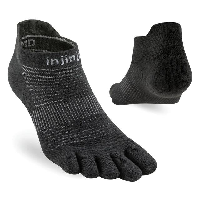 Injinji Run Original Weight No-Show Toesocks (Unisex) - Black - Find Your Feet Australia Hobart Launceston Tasmania
