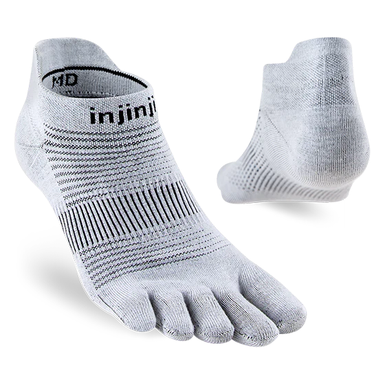 Injinji Run Original Weight No-Show Toesocks (Unisex) - Grey - Gray - Find Your Feet Australia Hobart Launceston Tasmania