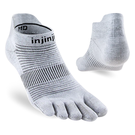 Injinji Run Original Weight No-Show Toesocks (Unisex) - Grey - Gray - Find Your Feet Australia Hobart Launceston Tasmania