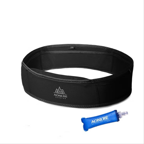 Aonijie Elasticated Hip Belt With Soft Flask - Black/Black