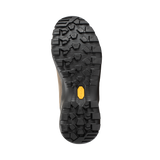 The bottom sole of a hiking boot, featuring a black Vibram tread pattern with a small yellow Vibram logo badge in the center. - Mammut Nova Tour II High GORE-TEX Boots (Women's) - Oak/Bark