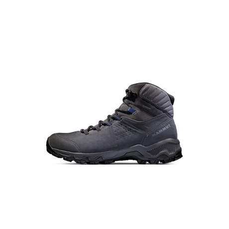 A dark gray Mammut mid-height hiking boot shown in a side profile view against a plain white background. - Mammut Mercury IV Mid GORE-TEX (Men's) - Dark Titanium/Black