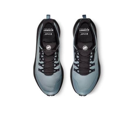 A pair of Hammerspace trail running shoes shown from a top-down view on a solid white background. - Mammut Aenergy Hike Low GORE-TEX (Men's) - Strata/Black