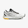 White running shoe with black and gray accents on a white background - SCARPA Spin Planet (Women's) - White/Saffron