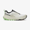 White running shoe with black and green accents on a white background - SCARPA Golden Gate LT (Women's) - White/Bright Aloe