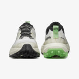 Two white sneakers with black and green accents on a white background - SCARPA Golden Gate LT (Women's) - White/Bright Aloe