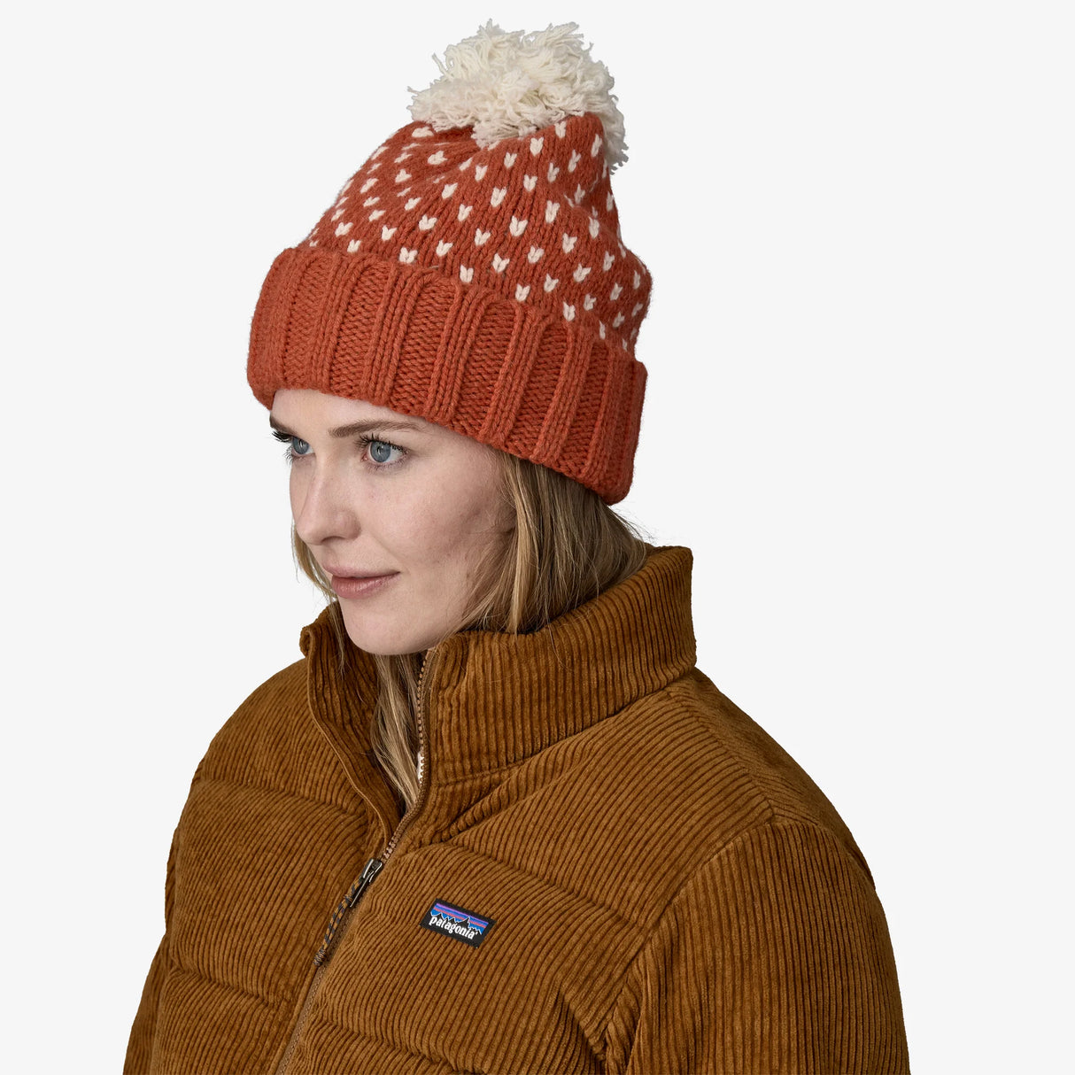 Patagonia Snowbelle Beanie - Offset Dot: Burnished Red - Find Your Feet Australia Hobart Launceston Tasmania