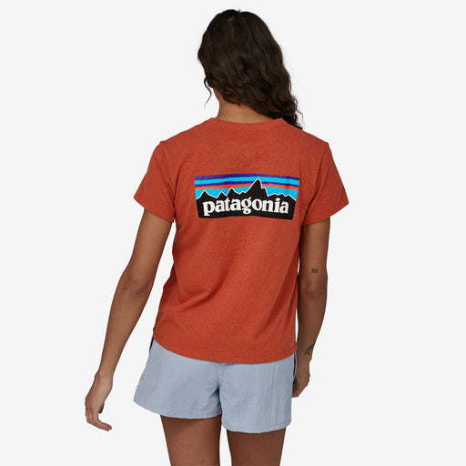 Patagonia P-6 Logo Responsibili-Tee (Women's) - Find Your Feet Australia Hobart Launceston Tasmania - Quartz Coral