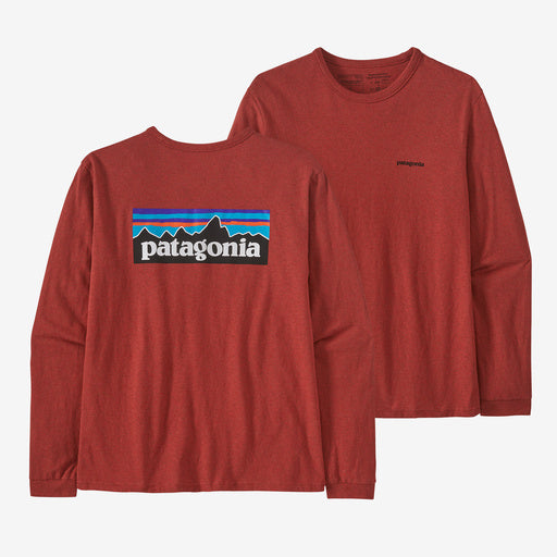 Patagonia L/S P-6 Logo Responsibili-Tee (Women's) Find Your Feet Australia Hobart Launceston Tasmania - Burl Red
