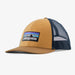 Patagonia P-6 Logo LoPro Trucker Hat - Talon Gold - Navy Blue - Brown