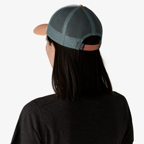 Patagonia P-6 Logo LoPro Trucker Hat - White w/Peach Sherbet