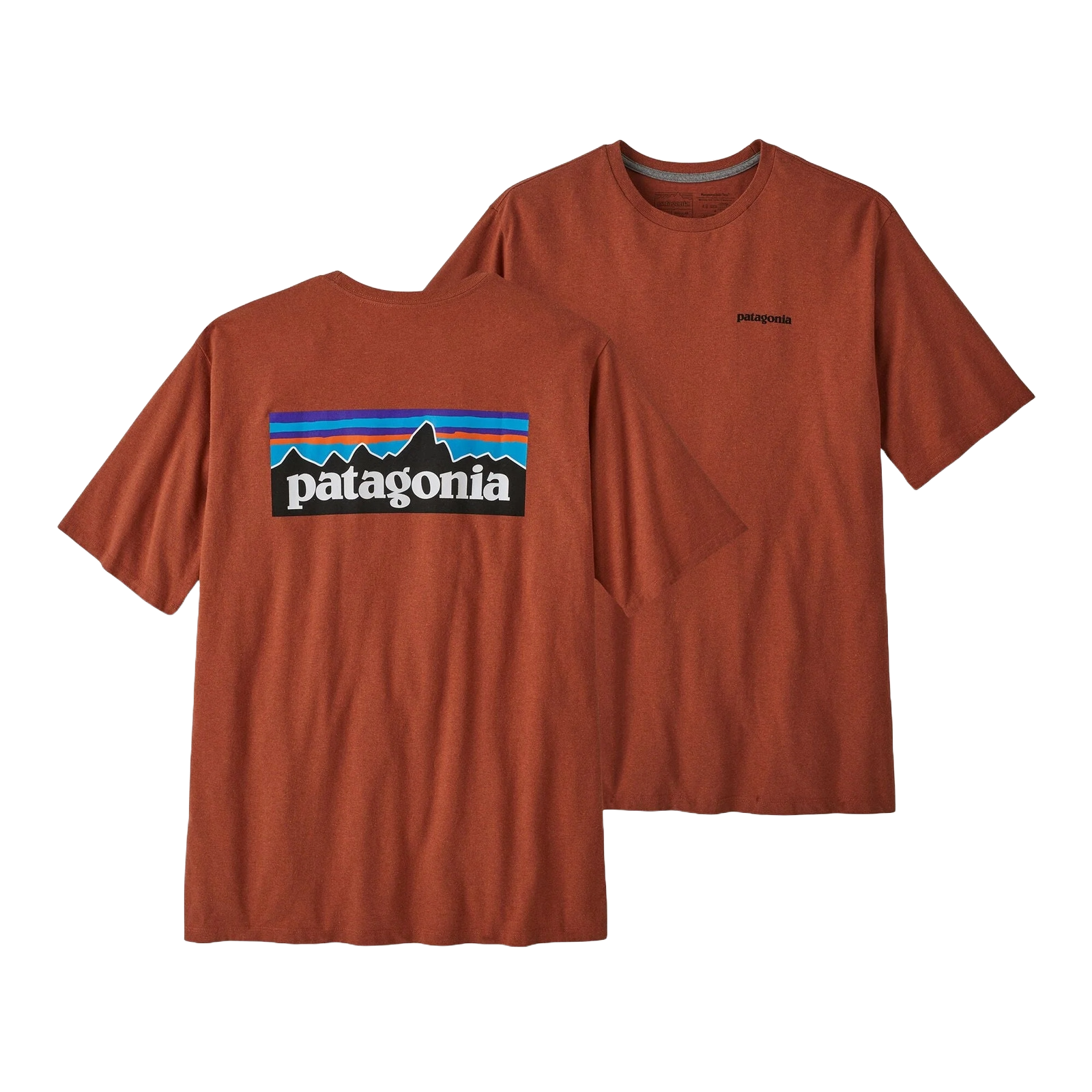 Patagonia P-6 Logo Responsibili-Tee (Men's) - Quartz Coral - Find Your Feet Australia Hobart Launceston Tasmania
