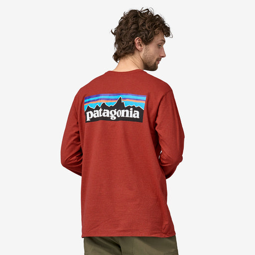 Patagonia L/S P-6 Logo Responsibili-Tee (Men's) Burl Red - Find Your Feet Australia Hobart Launceston Tasmania