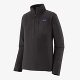 Purple puffer jacket with Patagonia logo on a white background - Patagonia R1 Air Fleece Zip-Neck (Men's) - Black