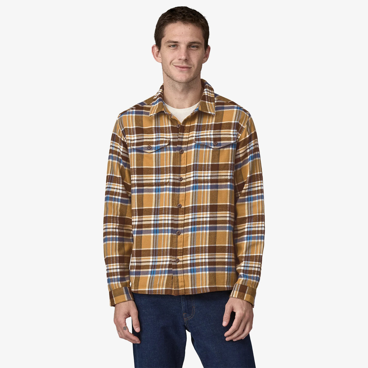 Patagonia Fjord Flannel Shirt (Men's) - Adventurer: Pufferfish Gold - Find Your Feet Australia Hobart Launceston Tasmania