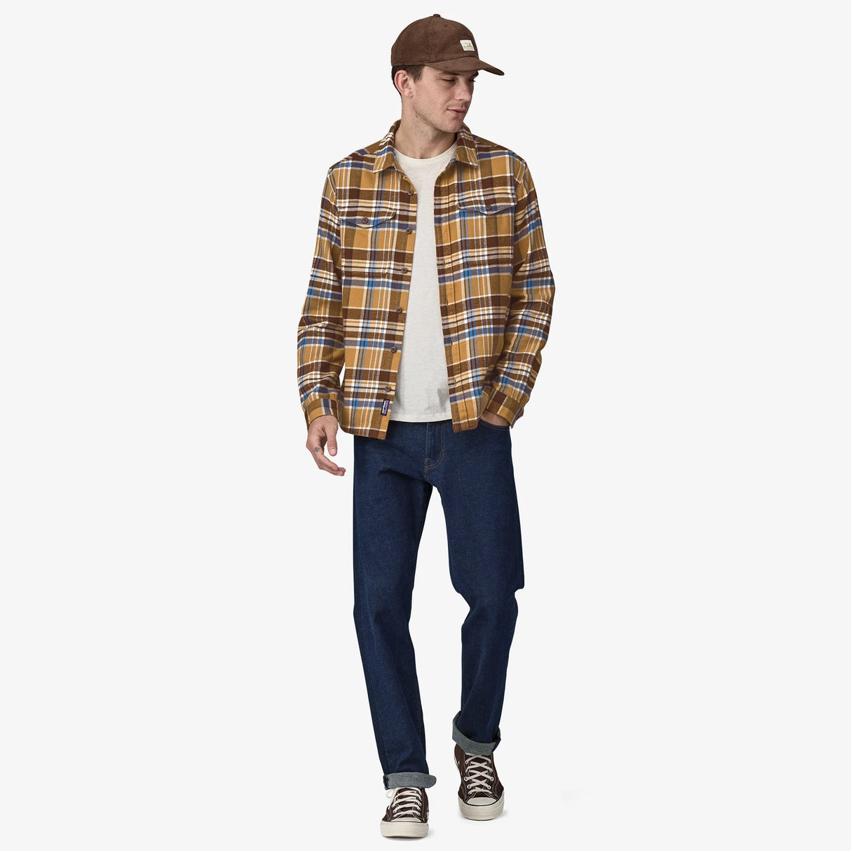 Patagonia Fjord Flannel Shirt (Men's) - Adventurer: Pufferfish Gold - Find Your Feet Australia Hobart Launceston Tasmania