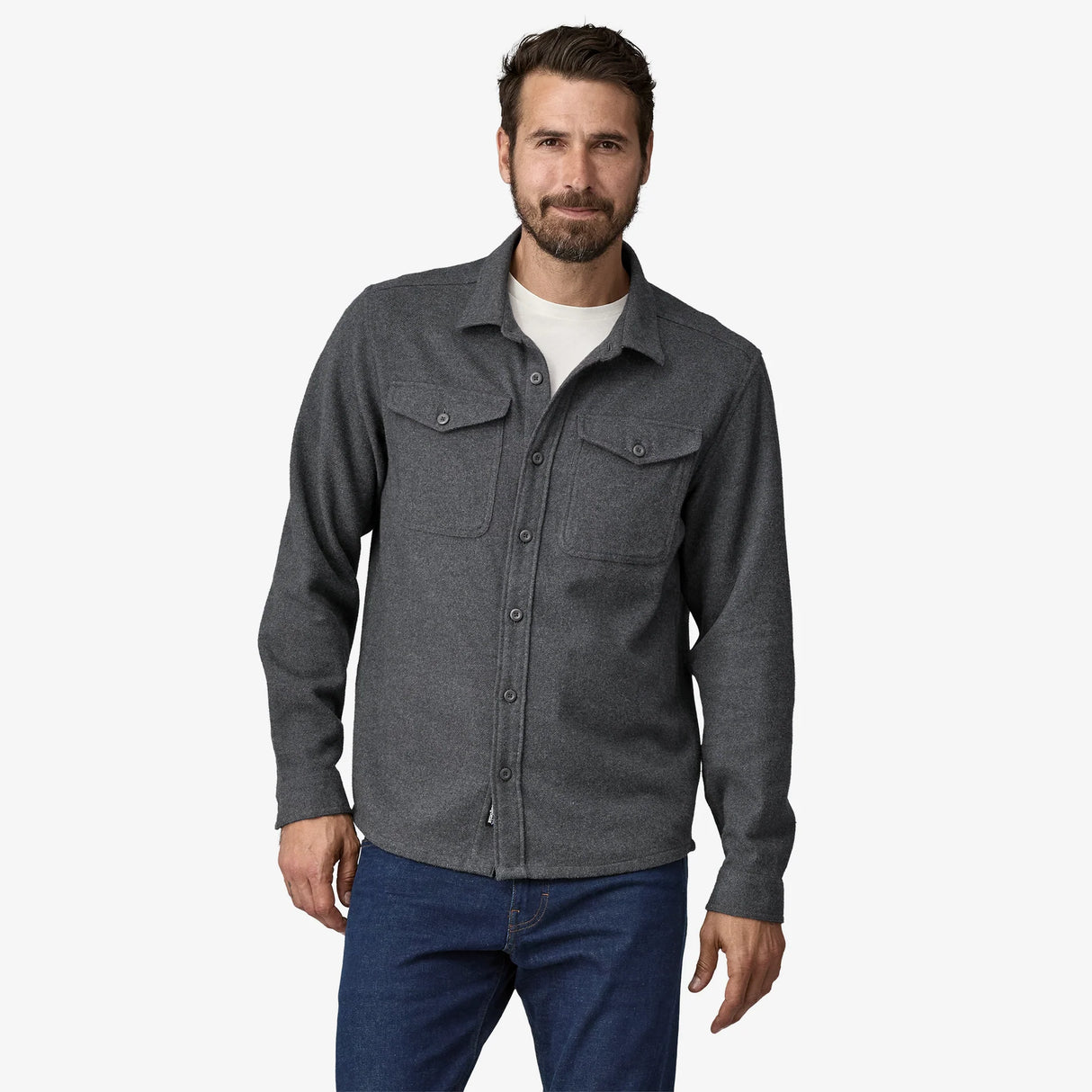 Patagonia Fjord Flannel Shirt (Men's) - Whole Weave Forge Grey - Find Your Feet Australia Hobart Launceston Tasmania