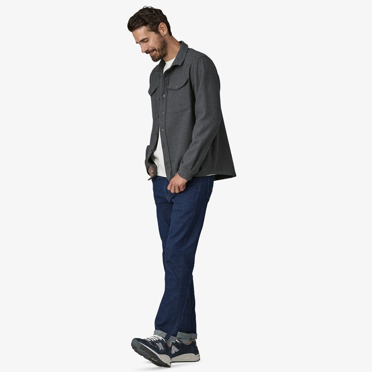 Patagonia Fjord Flannel Shirt (Men's) - Whole Weave Forge Grey - Find Your Feet Australia Hobart Launceston Tasmania