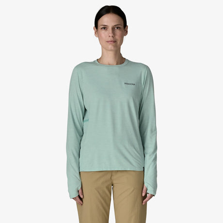 Patagonia Long-Sleeved Capilene Cool Sun Shirt - Peak Visions (Women's) - Thermal Blue - Thin Ice X-Dye