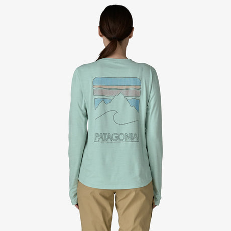 Patagonia Long-Sleeved Capilene Cool Sun Shirt - Peak Visions (Women's) - Thermal Blue - Thin Ice X-Dye