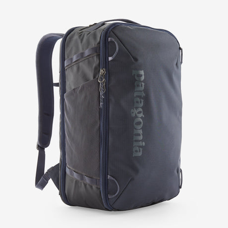 Gray backpack with Patagonia logo on a white background - Patagonia Black Hole Mini MLC Pack 30L - Smolder Blue w/Forge Grey