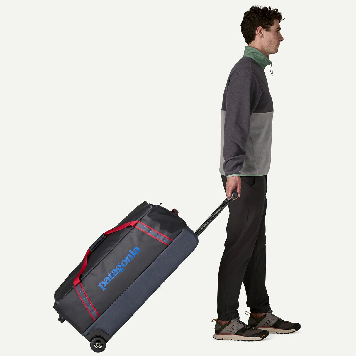 Patagonia Black Hole Wheeled Duffel 100L - Smolder Blue w/Amanita Red - Navy - Smoulder