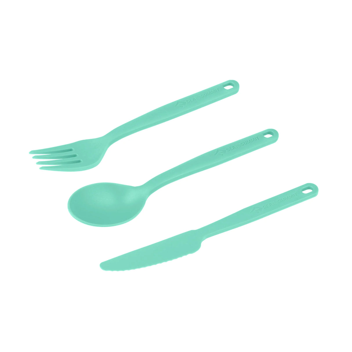 Sea To Summit Camp Cutlery - 3 Piece - Cabbage - Teal - Cyan - Blue