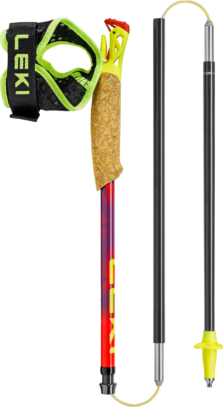 Leki Ultratrail FX.One Superlite Trail Running Poles - Bright Red/Violet/Neon Yellow