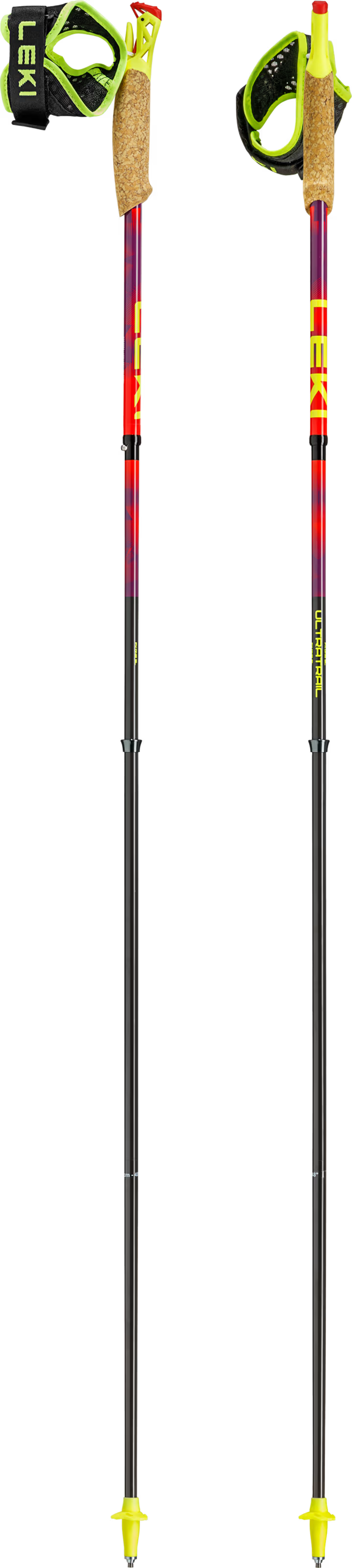 Leki Ultratrail FX.One Superlite Trail Running Poles - Bright Red/Violet/Neon Yellow