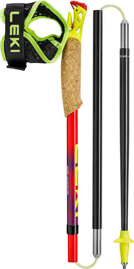 Leki Ultratrail FX.One Trail Running Poles - Bright Red/Violet/Neon Yellow