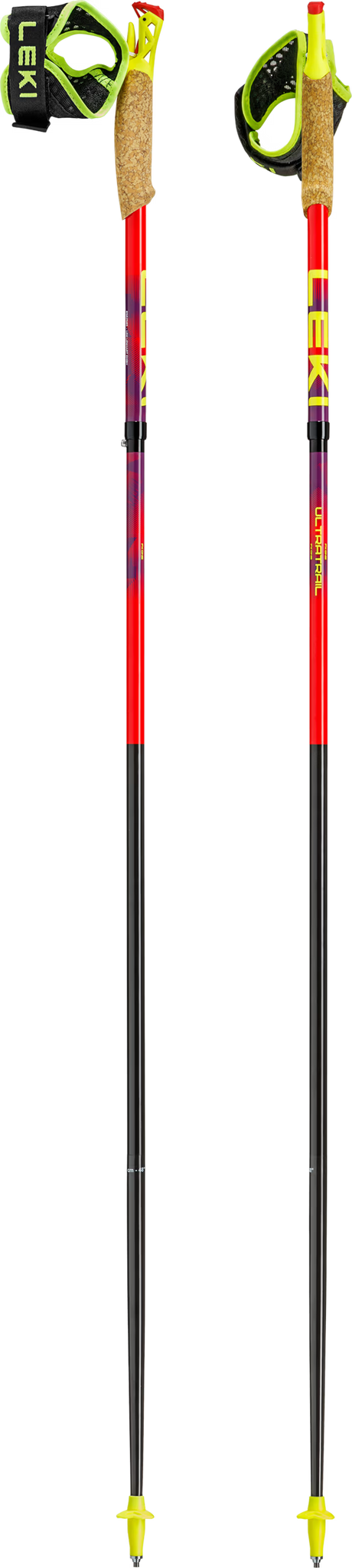 Leki Ultratrail FX.One Trail Running Poles - Bright Red/Violet/Neon Yellow