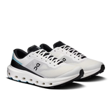A pair of On running shoes in white, black, and light blue, shown from a three-quarters angle on a white background. - On Cloudvista 3 Shoes (Men's) - Ivory/Wash