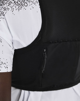 Close-up of a black cycling jersey with a white and black patterned sleeve. - On Ultra Vest Pro (Unisex) - Black
