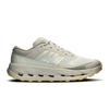 A single running shoe shown in a side profile on a clean white background. The shoe features a light gray and off-white mesh upper with a textured pattern, a thick light gray midsole, and a gum-colored outsole. - On Cloudultra 3 Shoes (Men's) - Brume/Winter