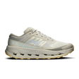 A single running shoe shown in a side profile on a clean white background. The shoe features a light gray and off-white mesh upper with a textured pattern, a thick light gray midsole, and a gum-colored outsole. - On Cloudultra 3 Shoes (Men's) - Brume/Winter