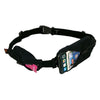 Black waist bag with a phone case on a white background - SPIbelt Dual Pocket Belt - Black