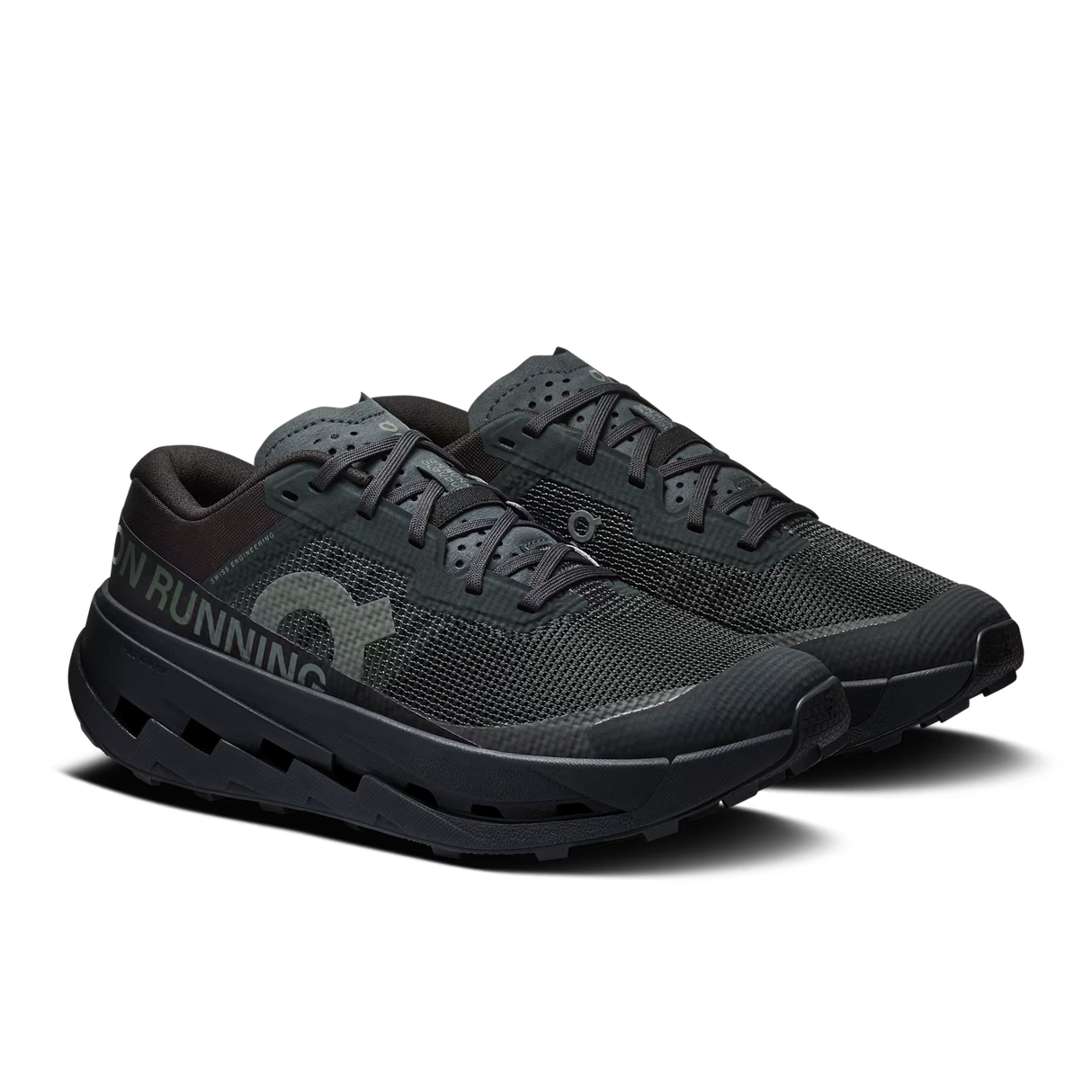 Black running shoes with visible brand logo on a white background - Black/Black