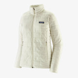 White quilted jacket with Patagonia logo on a white background - Patagonia Nano Puff Jacket (Women's) - Birch White