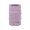 Purple neck gaiter with Buff logo on a white background - Buff Merino Lightweight Multifunctional Neckwear - Solid Pansy