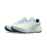 A pair of Hoka Ultra running shoes in a pale mint green and light blue colorway, shown from a side profile view on a clean white background. - Altra Experience Flow 3 Shoes (Women's) - Ice/Niagra Mist