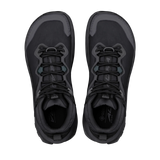 A pair of black and dark gray water shoes shown from a top-down view on a solid white background. - Altra Olympus 7 Hike Mid GORE-TEX Boots (Men's) - Black/Shadow