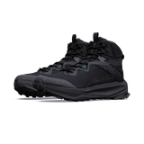 A pair of black Altra Gore-Tex mid-height hiking boots shown from a side profile view against a solid white background. - Altra Olympus 7 Hike Mid GORE-TEX Boots (Men's) - Black/Shadow