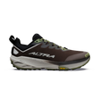 A single Altra trail running shoe in dark brown and black with olive green accents, shown in a side profile on a white background. - Altra Experience Wild 3+ Shoes (Men's) - Chocolate/Torte