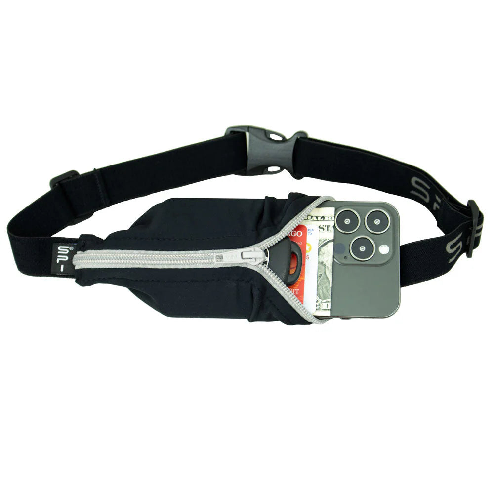 SPIbelt Original Running Belt - Black w/ Titanium Belt - Find Your Feet Australia Hobart Launceston Tasmania